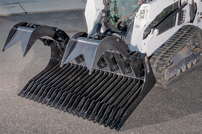 McLaren Industries Extreme Duty Rock Grapple Bucket | Model 60X126X66 To 60X126X84 | Width 66" To 84" | 15 To 25 GPM | For Skid Steer