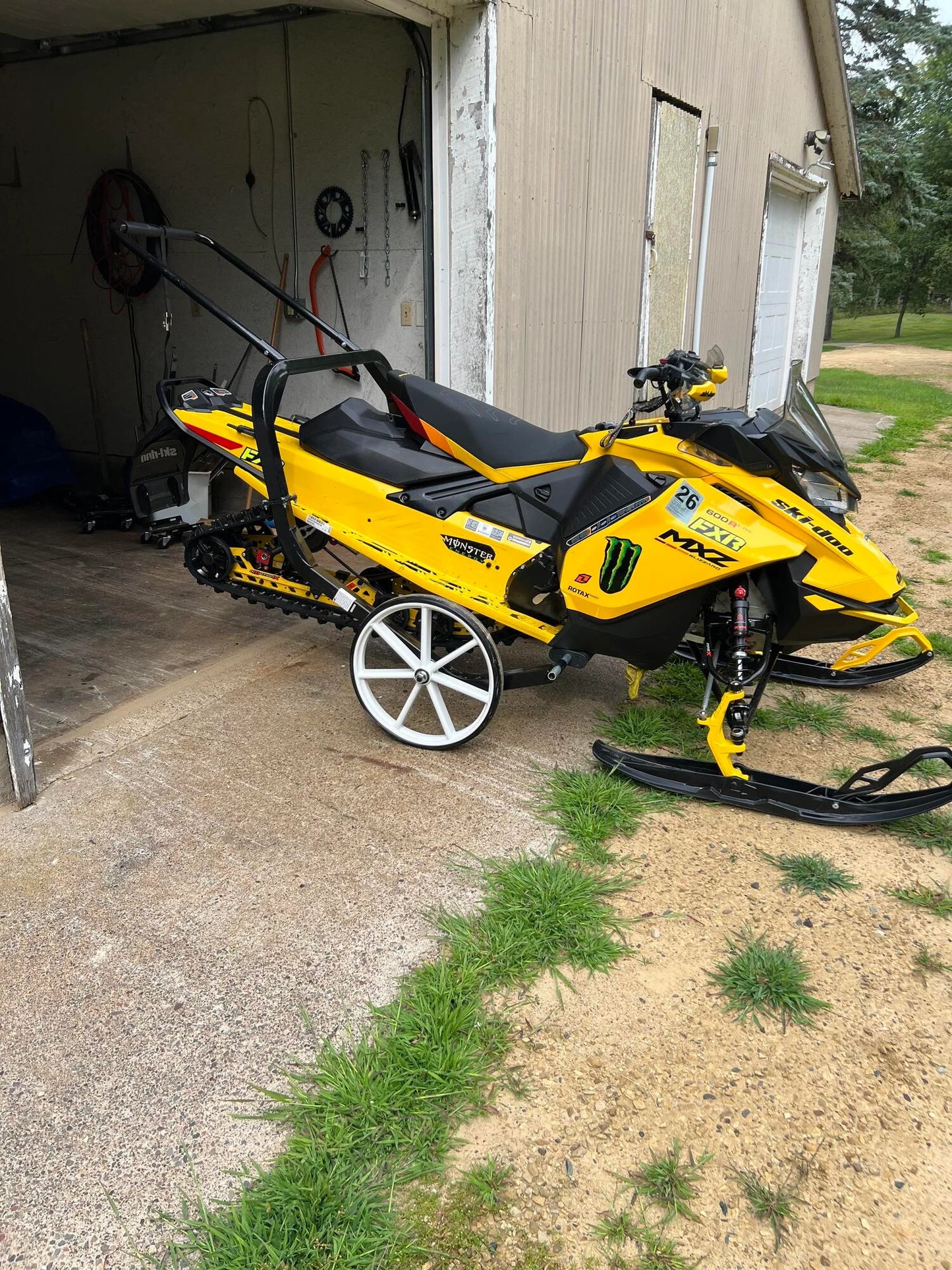 Black Widow Black Ice Snowmobile Shop Dolly | Model SNO-1509 | Width 52.25" | Capacity 750 lb | For Snowmobile Moving & Garage Positioning