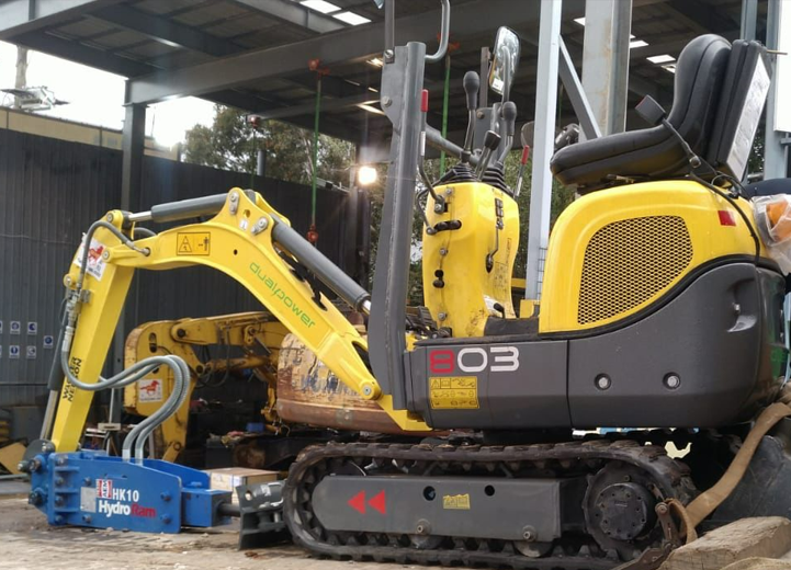 HydroRam HK10 Hydraulic Hammer | Overall Length 52" | For 1.1-2.8 Ton Mini Excavators