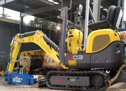 HydroRam HK10 Hydraulic Hammer | Overall Length 52" | For 1.1-2.8 Ton Mini Excavators