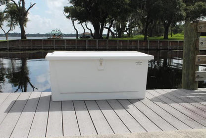 RIO MARINE CUSTOMS | Dock Box | Model CM054-S | 54" W x 24" H x 22" D | Heavy Duty Fiberglass | For Narrow Docks