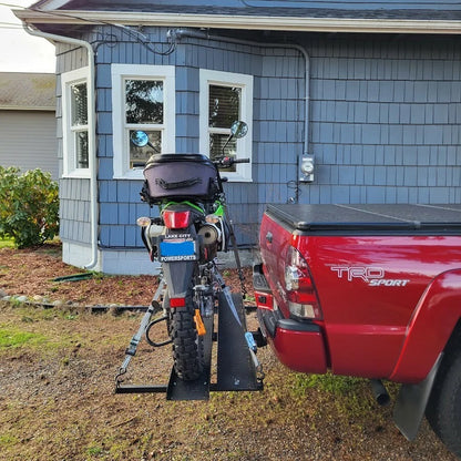 Black Widow Heavy Duty Motorcycle Carrier | Model MCC-600 | Track Size 79" x 7.75" | Capacity 600 lb | For Class III & IV Hitches