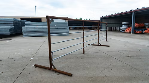 AG Equipment Eco Free Standing Panel | 5' x 24' | 5' Height | Built-In Gate | For Livestock