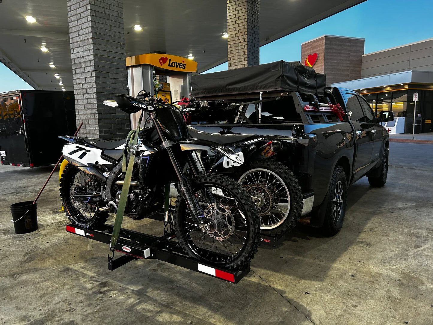 Black Widow Pro Double Dirt Bike Carrier | Model AMC-600-2-PRO | Dual 5.5" Tracks | Capacity 600 lb | For 2" Class III & IV Hitch Vehicles
