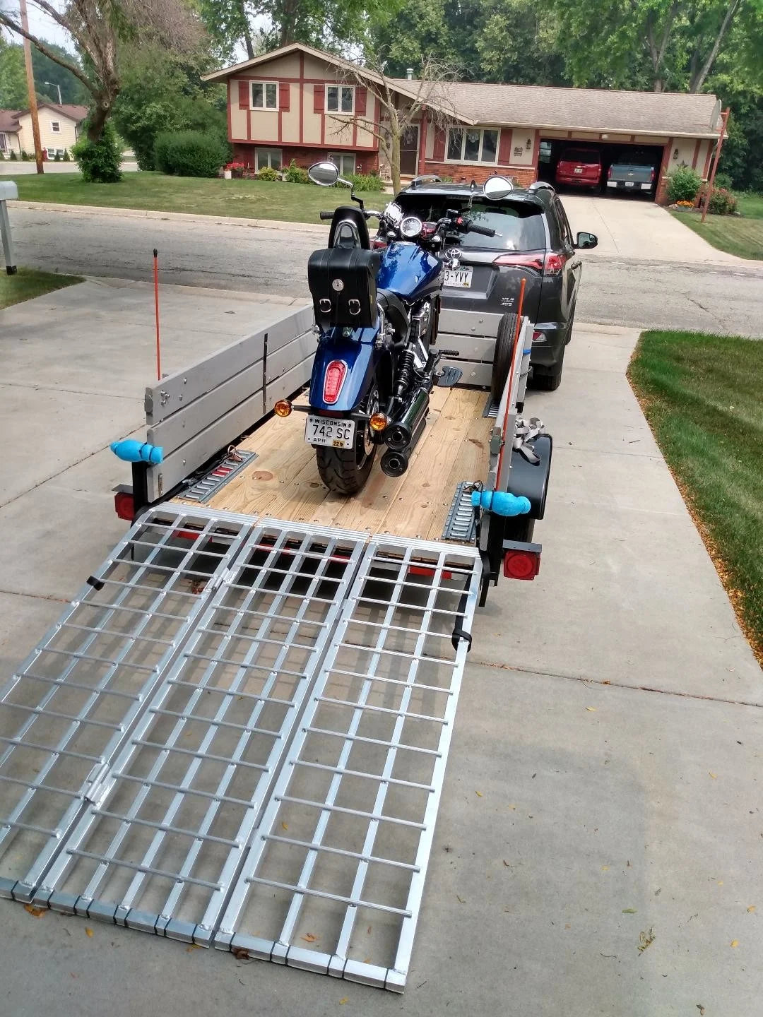 Black Widow Folding Motorcycle Trailer Ramp | Model TF-6050-1500A | Size 49-1/8" Wide | Capacity 1,500 lb | Horsepower 4 To 90+ HP | For Trailers & Truck Beds