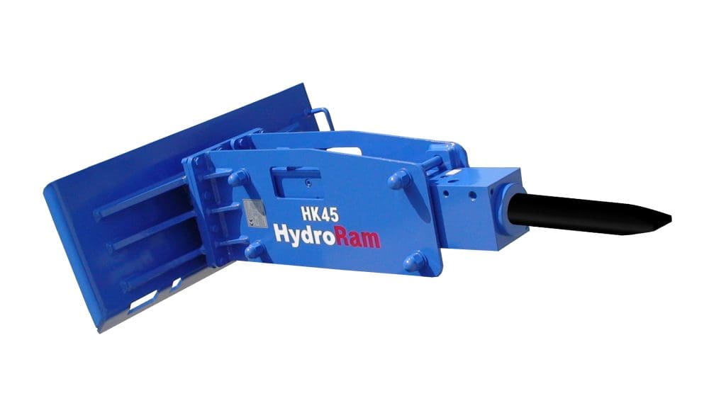 HydroRam HK45 Skid Steer Hydraulic Hammer | Overall Length 70.4" | For 10.6-18.5 GPM Mini Skid Steers