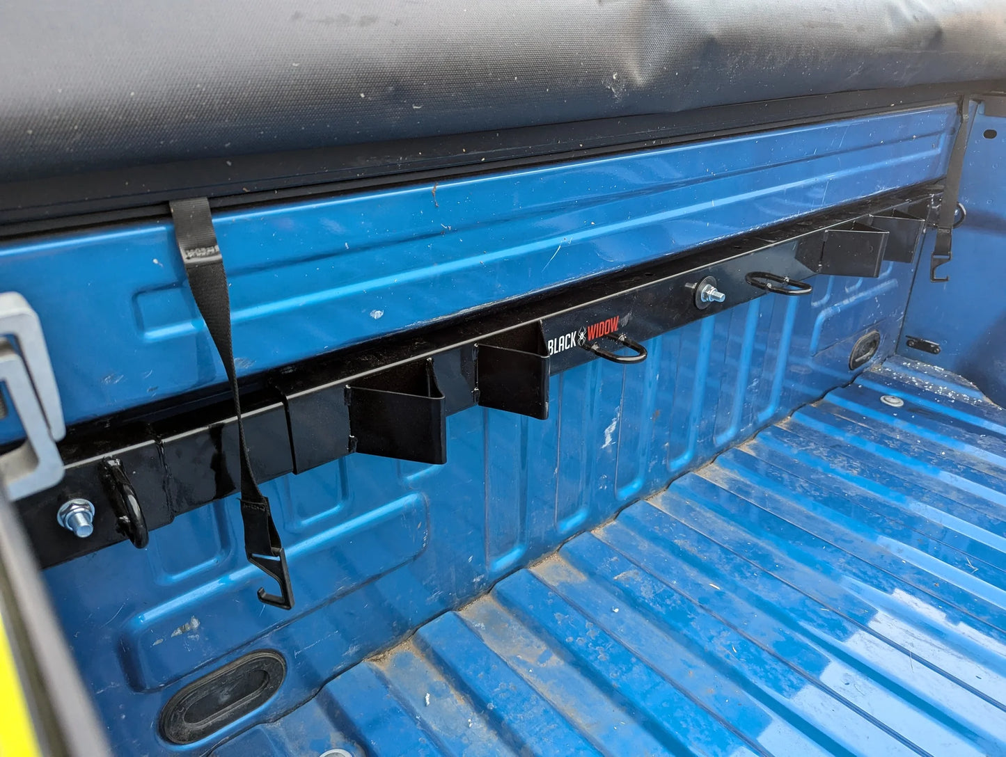 Black Widow Motorcycle Tie-Down Rack for Pickups | Model MC-BEDRACK-V2 | Width Up To 73" | Secures 2 Bikes | For Street, Cruiser & Dirt Bikes