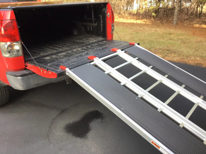 Black Widow Black Ice Folding Snowmobile Ramp w/ Extension & Stud Protectors | Model SNO-9454-HDXW-EXT-S | Size 7' 10" x 54" | Capacity 1,500 lb | For Snowmobile Loading