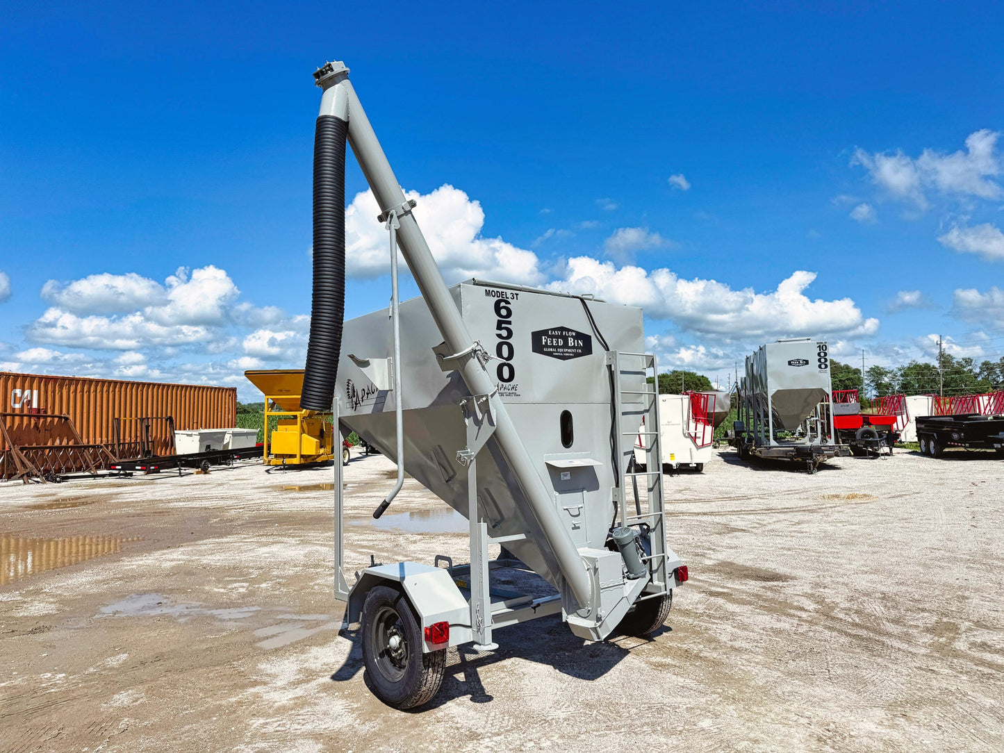 Apache Equipment 3 Ton Feed Bin | Models Stationary, Portable & w/ Auger | Galvanized Steel
