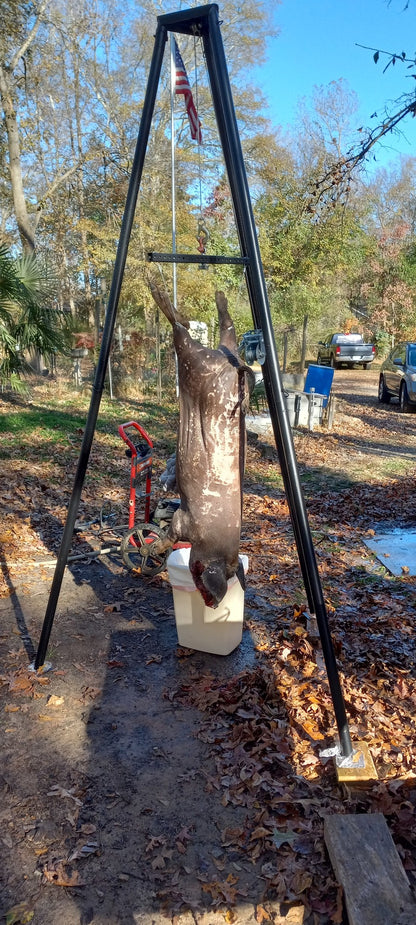 KShot Tripod Game Hoist W/ Gambrel | Model DRC-DTP-V2 | Height 107" | Capacity 500 lb | For Hunting & Field Dressing