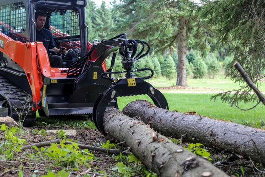 Loflin Fabrication | Log Grapple | Manual & Hydraulic Rotating | For Mini Skid Steer & Compact Loaders