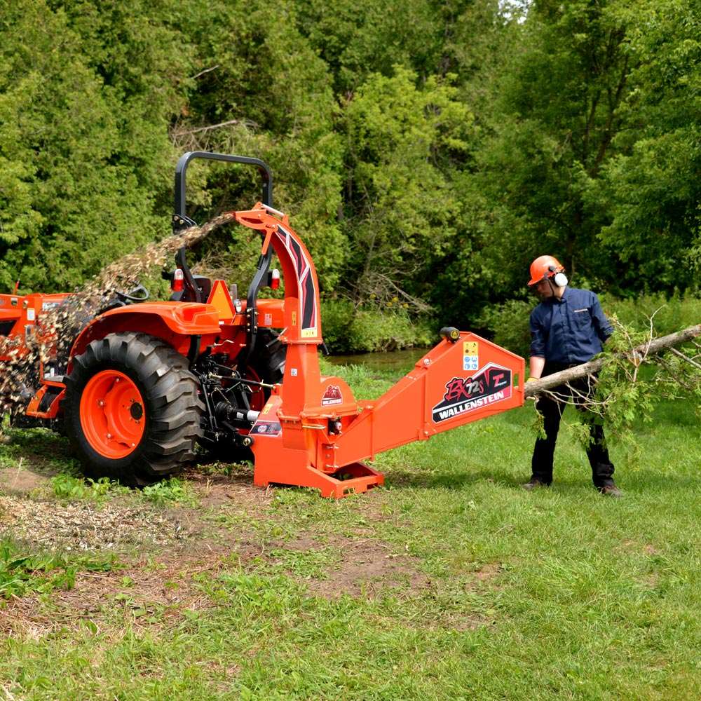 Wallenstein | Gravity Feed Wood Chippers | Models BX Series | Rotor Diameter 25" To 36" | Chipping Capacity 3.5" To 10" | Horsepower 22-120 HP | For Tractors
