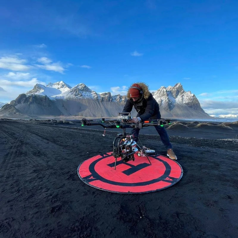 Hoodman Weighted UAV Drone Landing Pad Line | Model HDLP3, HDLP5, HDLP8 | Diameter 3' To 8' | Stable, Portable, Durable For Drones
