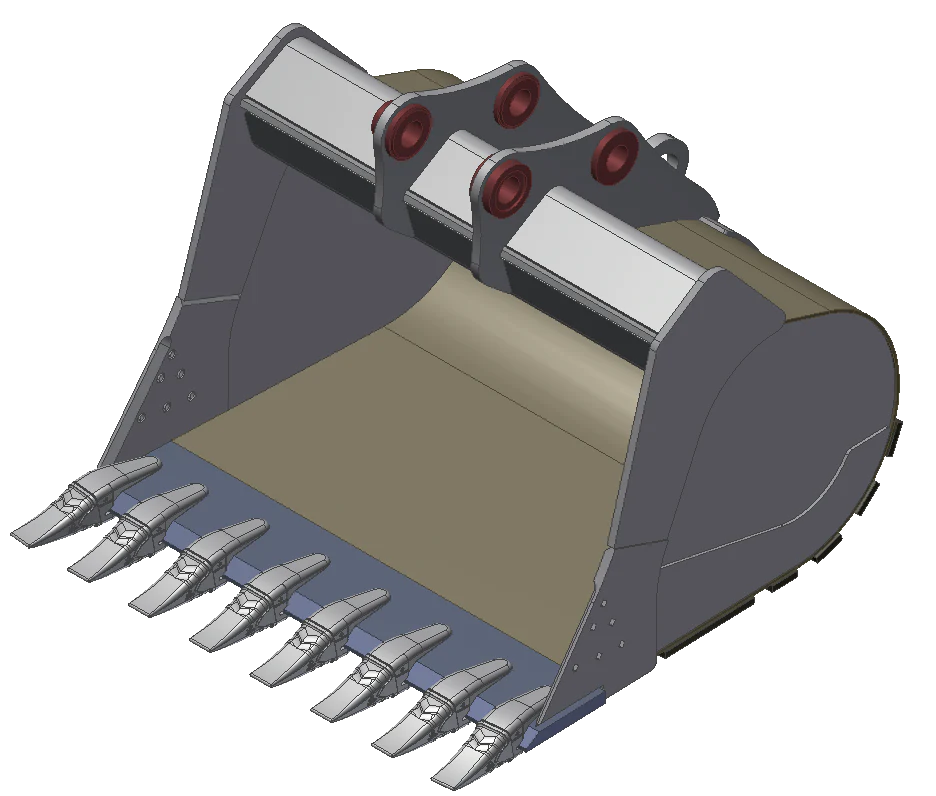 TAG High Capacity Flat Bottom Bucket | 60"–72" Width | Machine Size 60–70 Ton | For Excavators