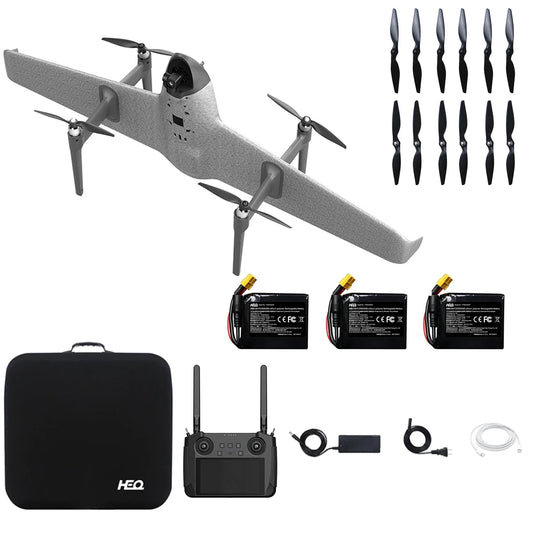 HEQ UAV SWAN VOYAGER FLYING WING WITH 3 AXIS GIMBAL 4K CAMERA FLY MORE COMBO