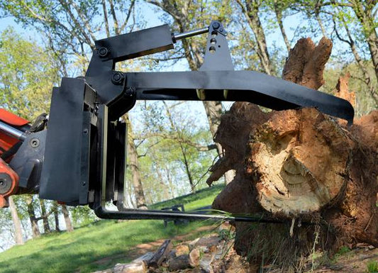 Loflin Fabrication | Fork Grapple | Model 42″ & 48″ |  Dual 2″x10″ Cylinders | Heavy-Duty Hydraulic System | For Skid Steer