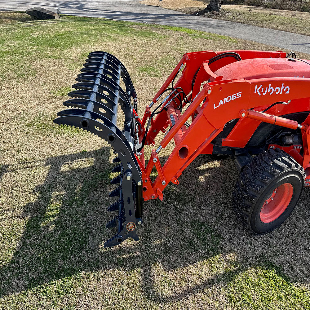 Farm-Maxx HD Rake Grapple | FRKG Series | Size 56" To 74" |  5-20 GPM | For Skid Steers