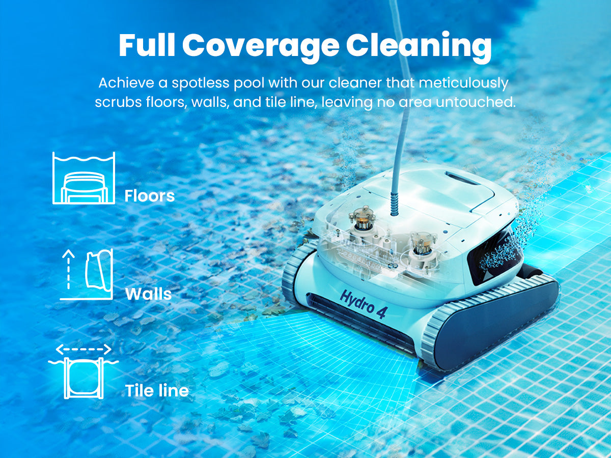 Chasing Cleaner Hydro 4 Corded Robotic Pool Cleaner | Pool Size 1,614 Sq.ft | Flow Rate 320 L/min