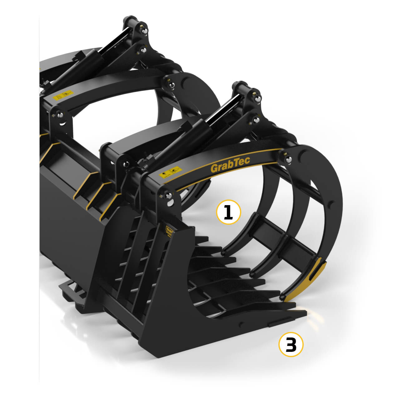 GrabTec Demo Grapple  iClaw™ Technology for Demolition, Rock Hauling & Tree Work | Model GDX | Width 84" inches | Horsepower 50-120 HP | For Skid Steer