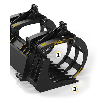 GrabTec Demo Grapple  iClaw™ Technology for Demolition, Rock Hauling & Tree Work | Model GDX | Width 84" inches | Horsepower 50-120 HP | For Skid Steer