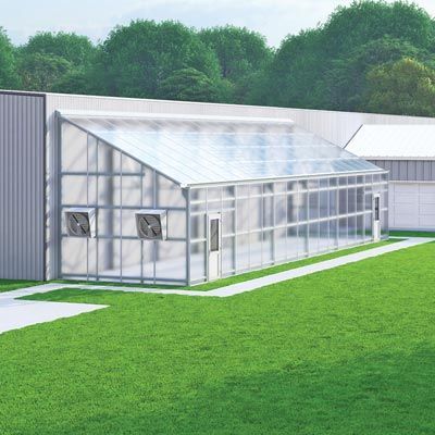 FarmTek GrowSpan Lean-To Series 2000 Commercial Greenhouse | Space-Saving Design | UV-Resistant, Multiple Widths & Lengths