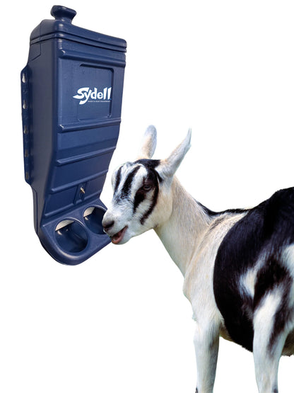 Sydell Blue Poly Mineral & Grain Feeder | #1013C / #1013 | 25 lb Capacity | For Sheep & Goat