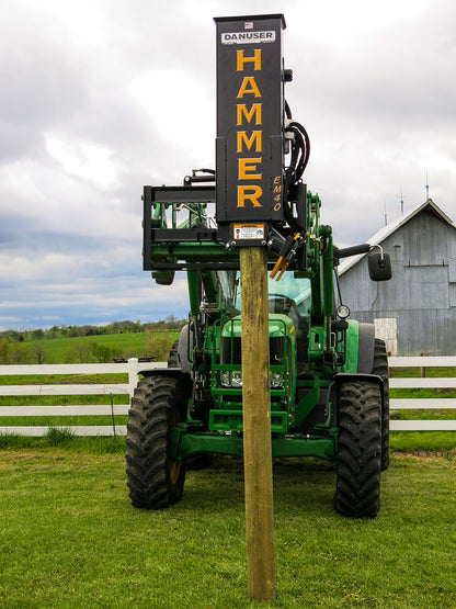 Danuser Hammer Hydraulic Post Driver Euro Front Loader Mount | Model EM40 | Width 27.5" | Oil Flow Range 12-30 GPM | For Skid-Steers