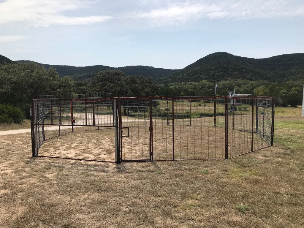 EGC Traps Basic Hog Trap System | 30' Diameter | 6' x 10' Reinforced Panels | Drop Gate & Man Gate | Custom Expandable Wild Hog Control