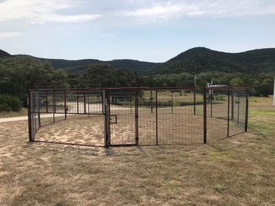 Exotic Game Control Basic Hog Trap System | 30' Diameter | 6' x 10' Reinforced Panels | Drop Gate & Man Gate | Custom Expandable Wild Hog Control