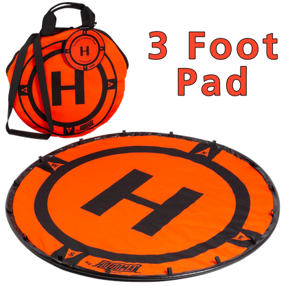 Hoodman Weighted UAV Drone Landing Pad Line | Model HDLP3, HDLP5, HDLP8 | Diameter 3' To 8' | Stable, Portable, Durable For Drones