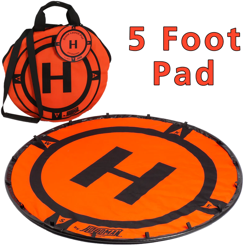 Hoodman Weighted UAV Drone Landing Pad Line | Model HDLP3, HDLP5, HDLP8 | Diameter 3' To 8' | Stable, Portable, Durable For Drones