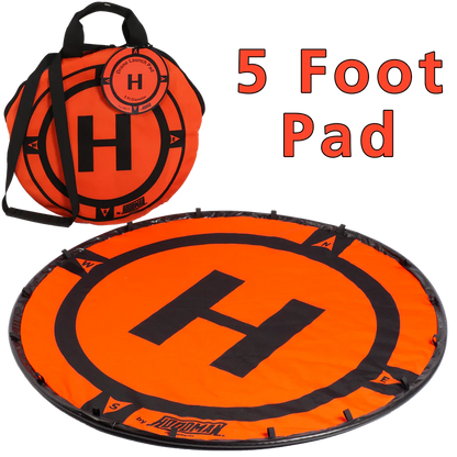 Hoodman Weighted UAV Drone Landing Pad Line | Model HDLP3, HDLP5, HDLP8 | Diameter 3' To 8' | Stable, Portable, Durable For Drones