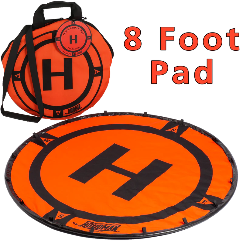 Hoodman Weighted UAV Drone Landing Pad Line | Model HDLP3, HDLP5, HDLP8 | Diameter 3' To 8' | Stable, Portable, Durable For Drones