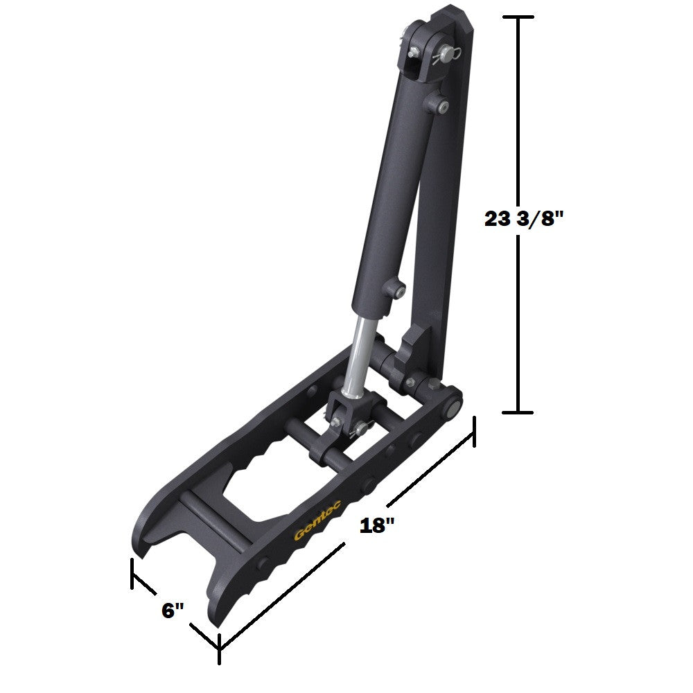 Gentec Equipment Hydraulic Weld-On Thumb | Model HT618 | Size 6"x18" | Machine Size 1.5-3.9 Tons | For Excavators