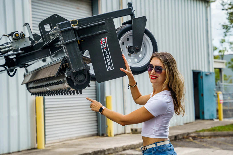 McLaren Industries Hydraulic Power Rake | Model 60X833X74 & 60X833X90 | Width 72" & 90" | 16 To 26 GPM | For Skid Steer