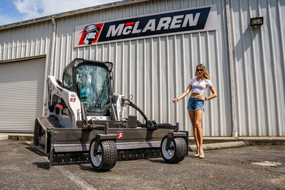 McLaren Industries Hydraulic Power Rake | Model 60X833X74 & 60X833X90 | Width 72" & 90" | 16 To 26 GPM | For Skid Steer