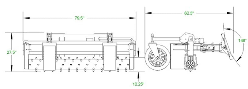 McLaren Industries Hydraulic Power Rake | Model 60X833X74 & 60X833X90 | Width 72" & 90" | 16 To 26 GPM | For Skid Steer