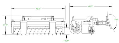 McLaren Industries Hydraulic Power Rake | Model 60X833X74 & 60X833X90 | Width 72" & 90" | 16 To 26 GPM | For Skid Steer