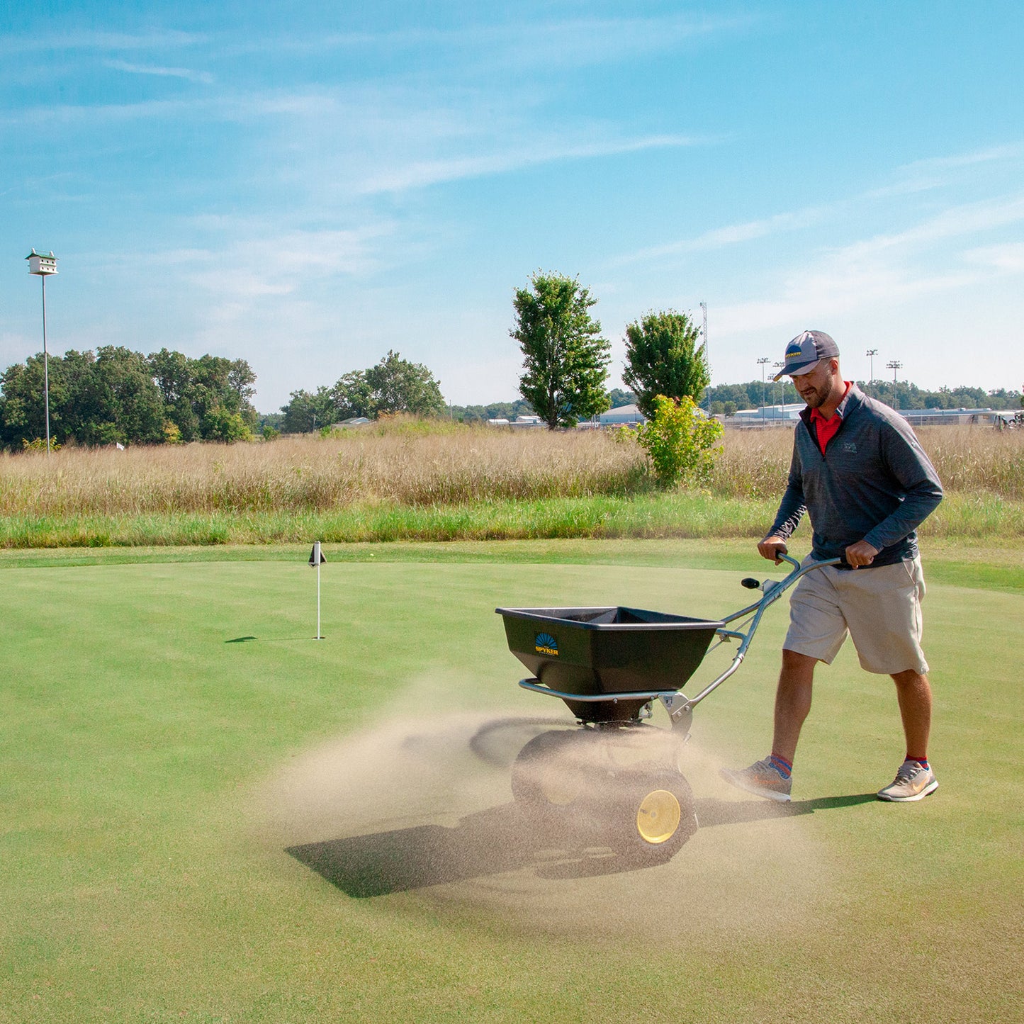 Spyker ERGO-PRO™ 80-lb. Broadcast Spreader | Model SPY80-1S | Spread Width 4'-12' | Wheel Dimensions 13" x 5"