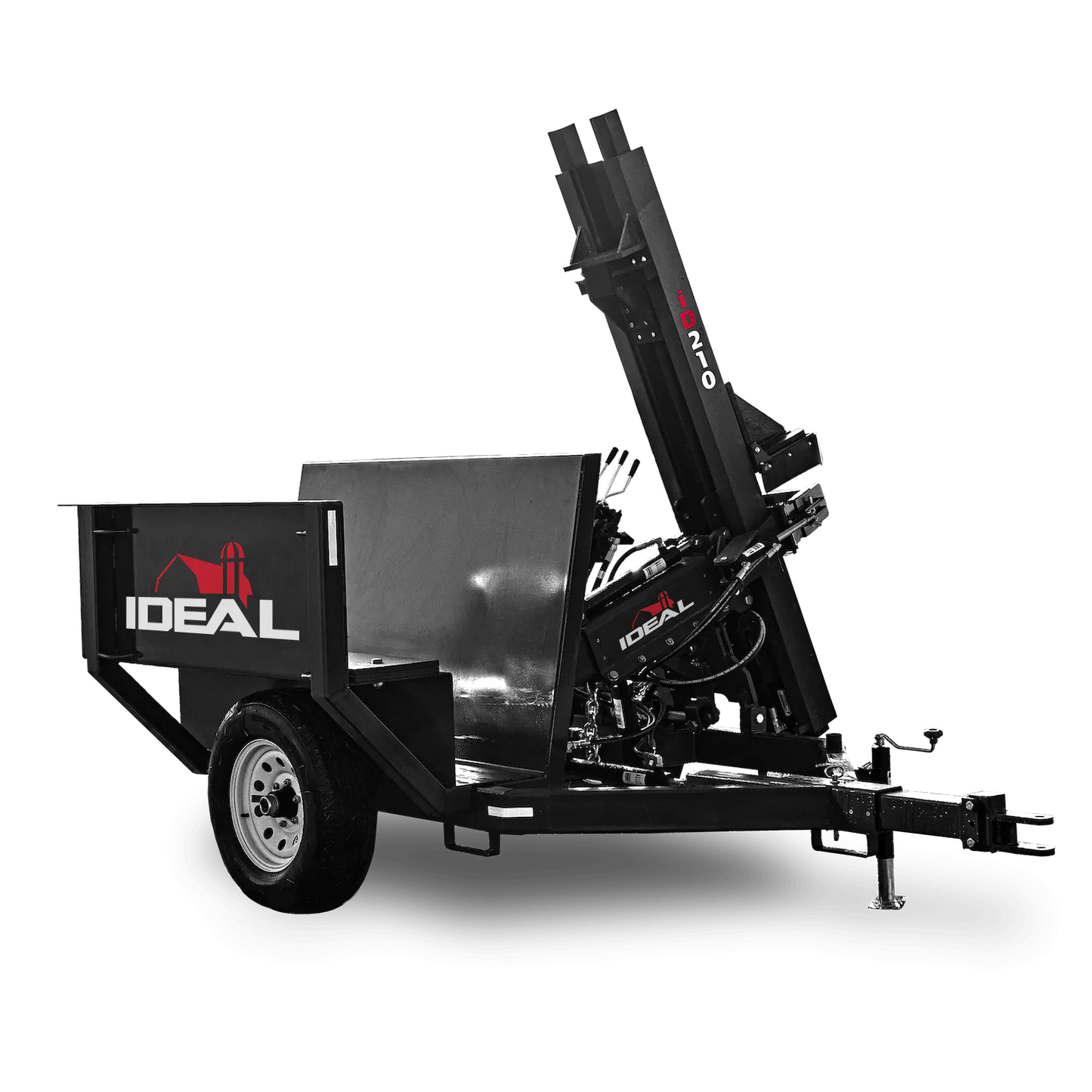 Ideal | Heavy Duty Trailer Post Driver | Model ID210 | Mast Stroke 67" | 14 HP Hydraulic Electric Start | 750 lb Hammer | For Tow Vehicles & Field