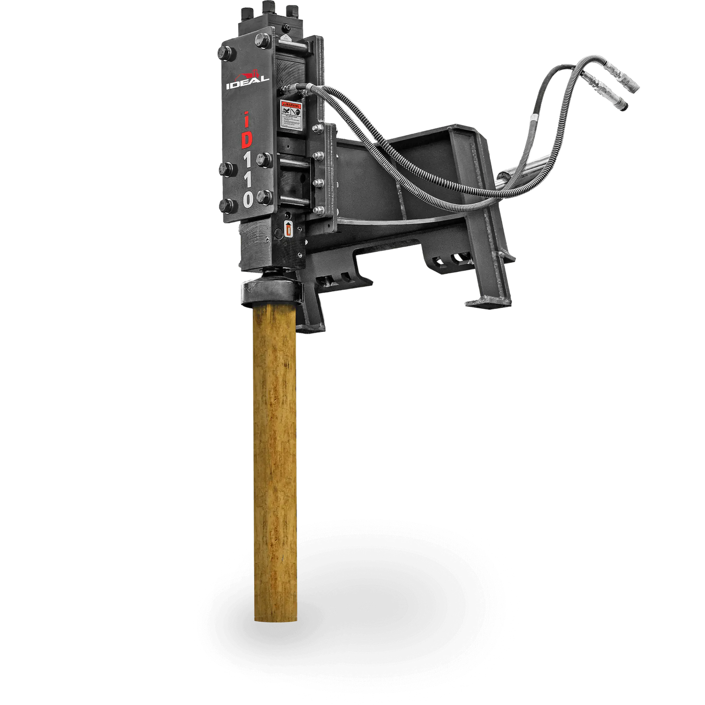 Ideal | Vibratory Start Post Driver | Model ID100 & ID110 | Width 9" | 1150 ft-lb Energy Class | Hydraulic Flow 13–24 GPM | For Skid Steersz