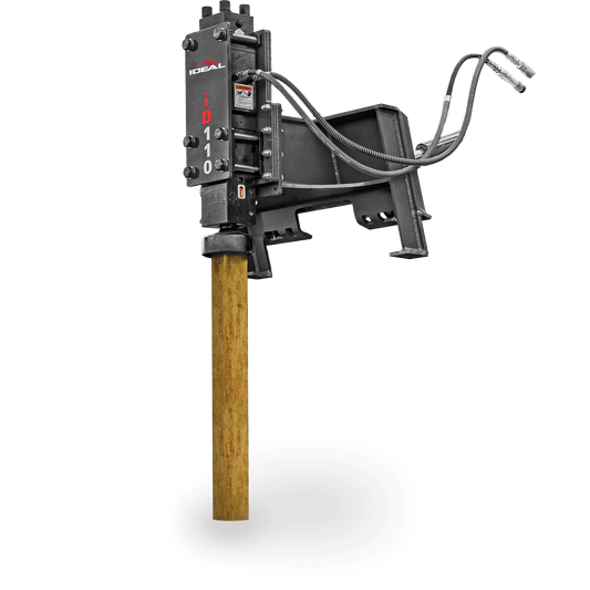 Ideal Vibratory Start Post Driver | Model ID100 & ID110 | Width 9" | 13–24 GPM | For Skid Steers