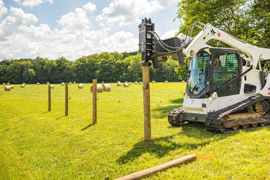 Ideal | Heavy Duty Trailer Post Driver | Model ID210 | Mast Stroke 67" | 14 HP Hydraulic Electric Start | 750 lb Hammer | For Tow Vehicles & Field