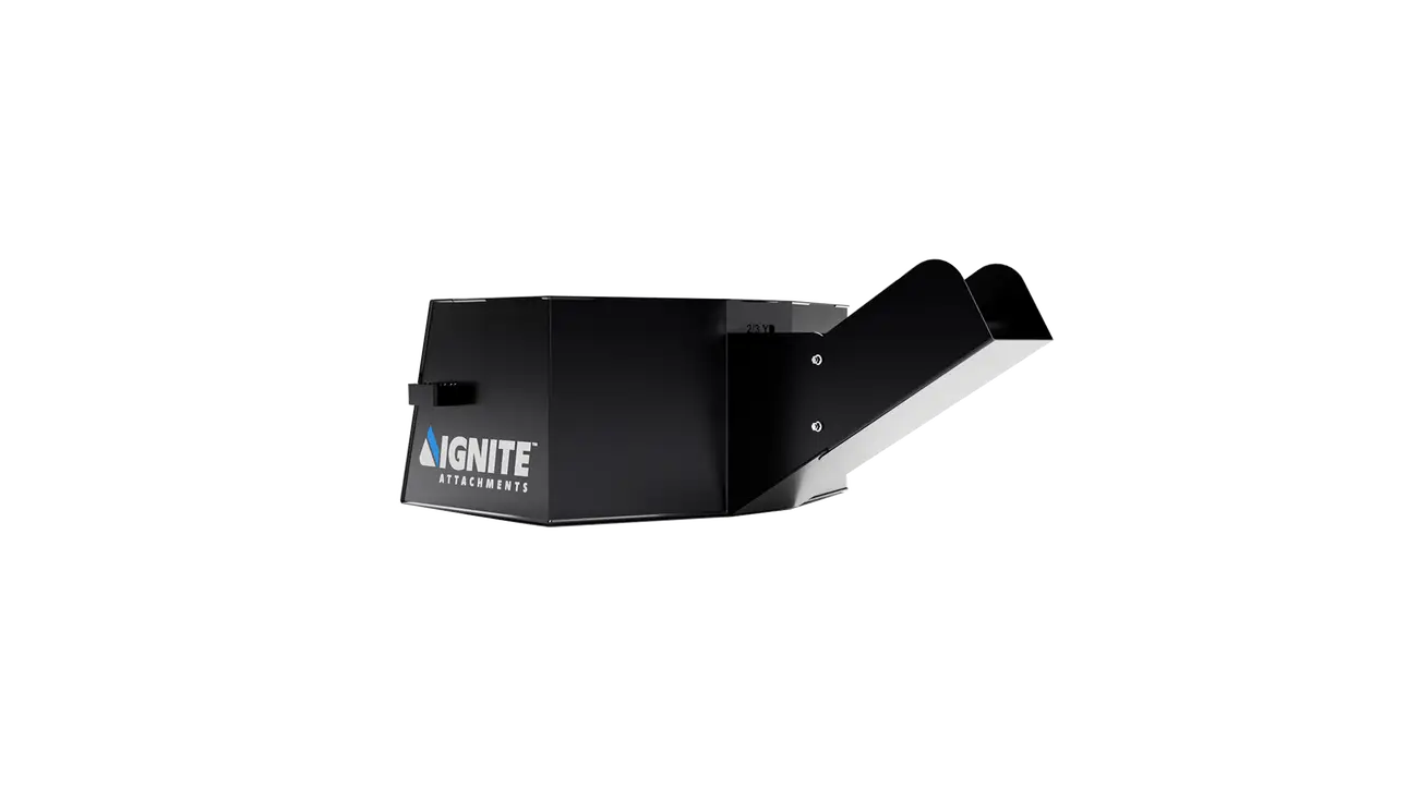 Ignite Attachments Concrete Chute Bucket | Width 50.5" | Capacity 2/3 yd | Hydraulic Flow Range 13–25 GPM | For Skid Steers