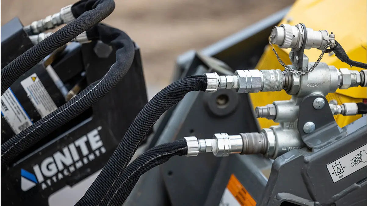 Ignite Attachments Mini Auger | Model 100PH | Overall Width 25" | Max Auger Bit Diameter 24" | Hydraulic Flow 15 GPM | For Mini Skid Steers