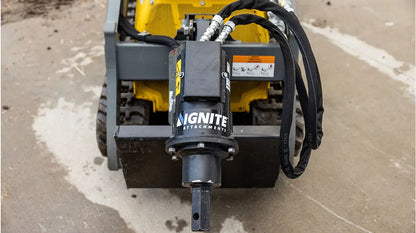 Ignite Attachments Mini Auger | Model 100PH | Overall Width 25" | Max Auger Bit Diameter 24" | Hydraulic Flow 15 GPM | For Mini Skid Steers