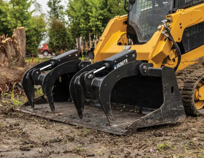 Ignite Attachments Bucket Grapple | Overall Width 62" | Grapple Opening 34.5" | Hydraulic Flow 15–25 GPM | For Skid Steers