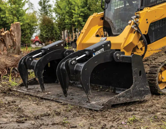 Ignite Attachments Bucket Grapple | Overall Width 82" | Grapple Opening 34.5" | Hydraulic Flow 15-30 GPM | For Skid Steers