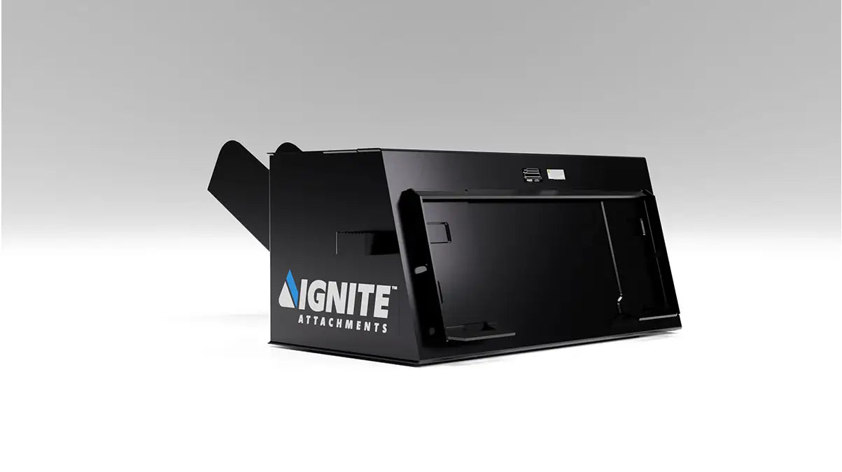 Ignite Attachments Concrete Chute Bucket | Width 50.5" | Capacity 2/3 yd | Hydraulic Flow Range 13–25 GPM | For Skid Steers