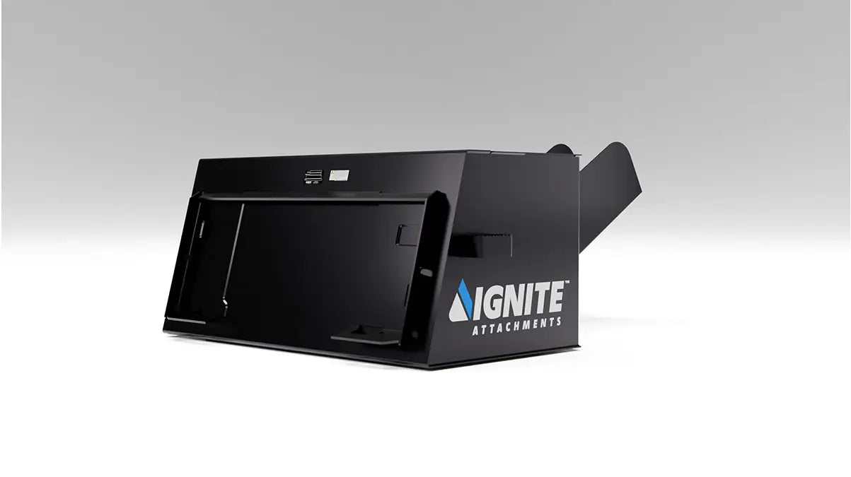 Ignite Attachments Concrete Chute Bucket | Width 50.5" | Capacity 2/3 yd | Hydraulic Flow Range 13–25 GPM | For Skid Steers